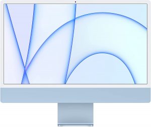 ordenador para diseño gráfico 2021 Apple iMac (de 24 Pulgadas, Chip M1 de Apple con CPU de Ocho núcleos y GPU de Ocho núcleos, Cuatro Puertos, 8 GB RAM, 512 GB) - Azul